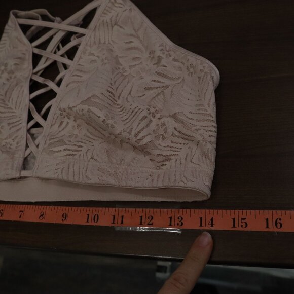 Victoria's Secret Pink Lace Bralette Women L Pink Boho Romantic Feminine Boudoir - Picture 8 of 14